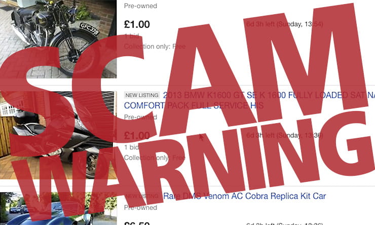 Thousands of motorcycles, scooters, cars, caravans and other vehicles are listed on eBay through a hacked account scam. Here’s how to spot the fraud…